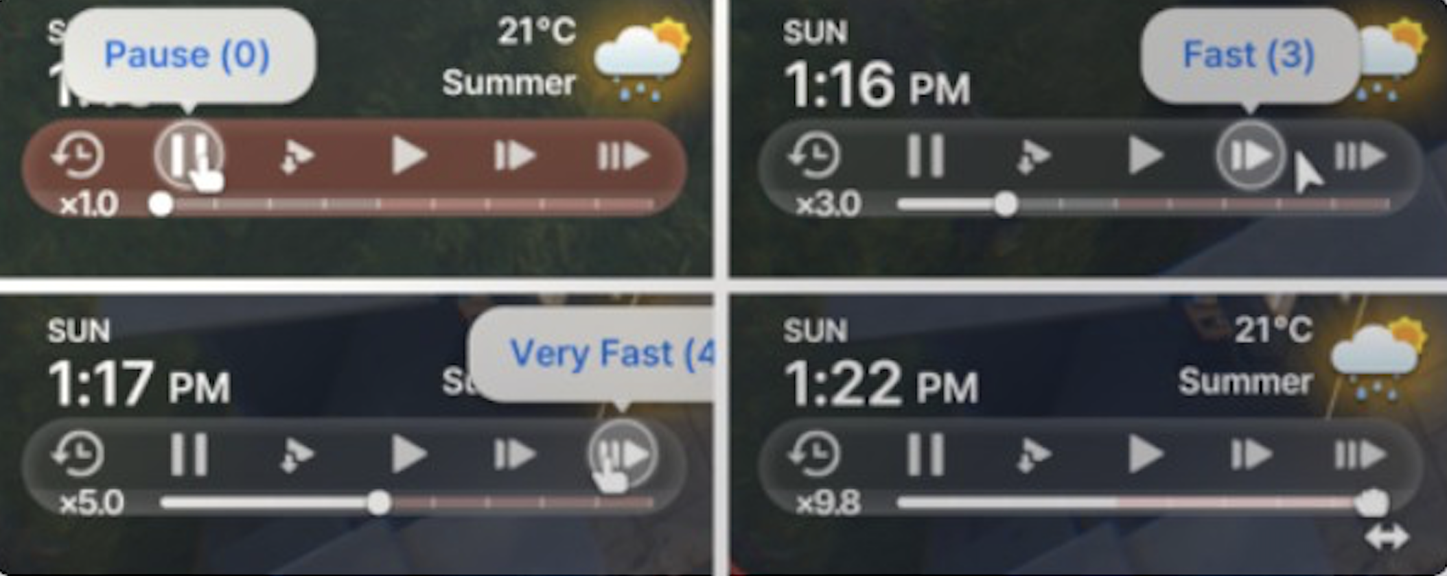 adjust playback speed 1