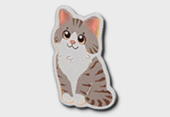 gray cat sticker icon 1