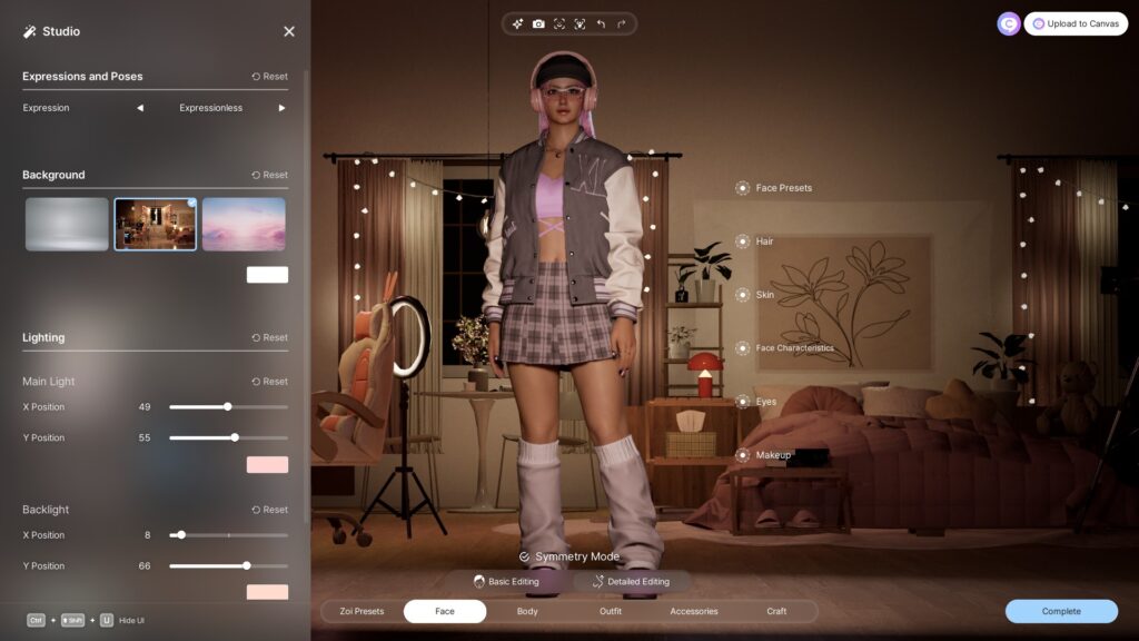 inZOI studio background customization for character photos
