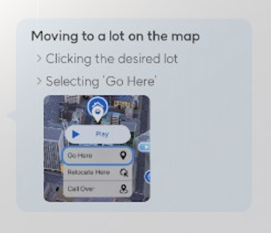 moving to a lot on the map 1