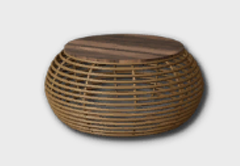 wood rattan low table icon 1