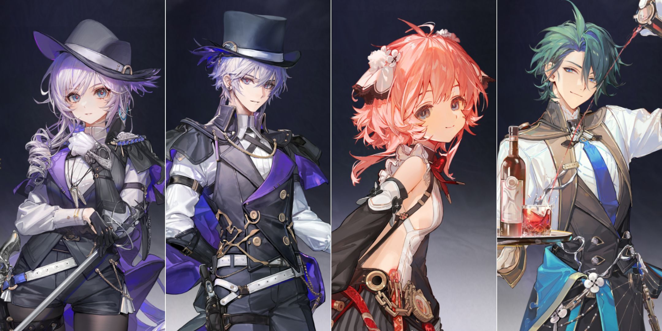 Four playable characters team lineup in Silver Palace