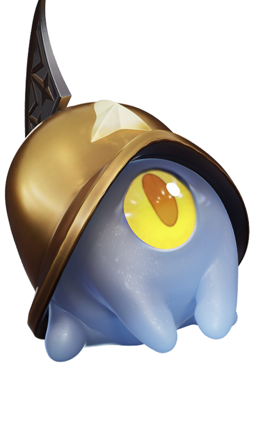 Official full-body artwork of the Aniimo Helmut in its Mountain Woods Form, a Dark element Break role creature