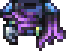 The Plague Doctor Robe Top cosmetic icon from Soulbound: Online, a dark blue and violet robe with draped sleeves, a pale cuff at one wrist and a small yellow clasp