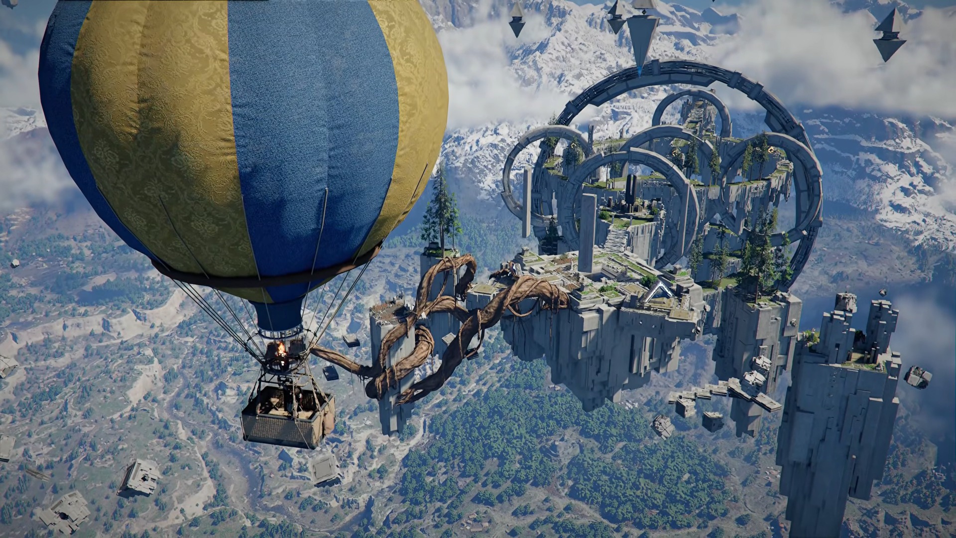 Hot-air balloon exploration and traversal in Crimson Desert