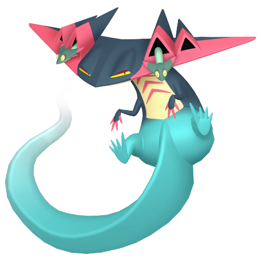 Dragapult sprite from Pokemon Pokopia showing the Stealth Pokemon with Gather and Trade specialties