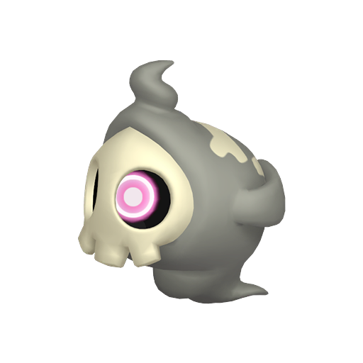 Duskull sprite from Pokemon Pokopia showing the Requiem Pokemon with Gather specialty