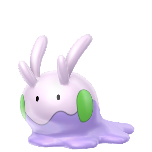Goomy sprite from Pokemon Pokopia showing the Soft Tissue Pokemon with Water specialty