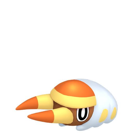 Grubbin sprite from Pokemon Pokopia showing the Larva Pokemon with Chop specialty