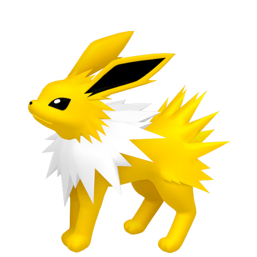 Jolteon sprite from Pokemon Pokopia showing the Lightning Pokemon with Generate specialty
