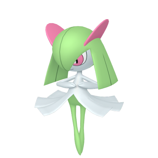 Kirlia sprite from Pokemon Pokopia showing the Emotion Pokemon with Teleport specialty