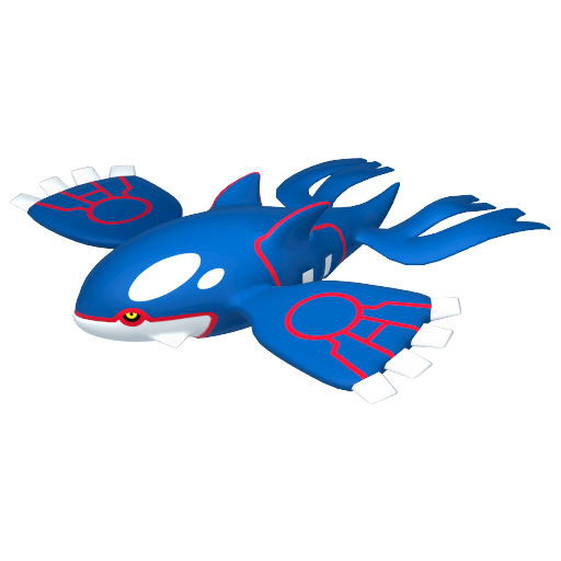 Kyogre sprite from Pokemon Pokopia showing the Sea Basin legendary Pokemon from Withered Wasteland