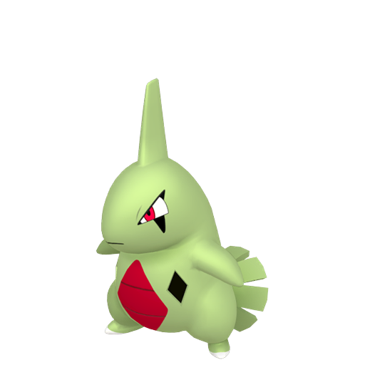 Larvitar sprite from Pokemon Pokopia showing the Rock Skin Pokemon with Crush and Bulldoze specialties