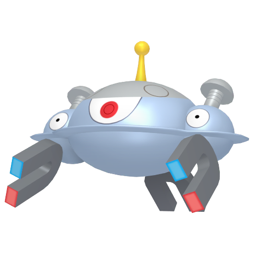 Magnezone sprite from Pokemon Pokopia showing the Magnet Area Pokemon with Generate and Recycle specialties