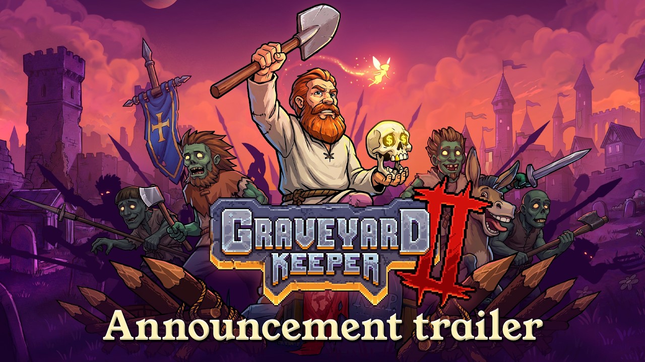 Graveyard Keeper 2 announce trailer thumbnail - reveal of the medieval kingdom under zombie apocalypse