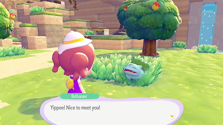 Official Pokemon Pokopia screenshot showing Pokemon interactions