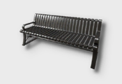 Vertical Steel Frame Bench outdoor furniture item in inZOI