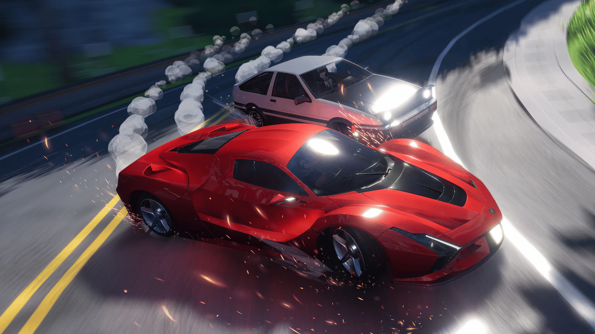 High-speed car chase through the streets of Hethereau in Neverness to Everness