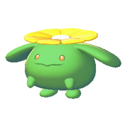 Skiploom sprite from Pokemon Pokopia showing the Cottonweed Pokemon with Grow specialty