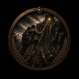 Round badge icon for the achievement Deception of Gold