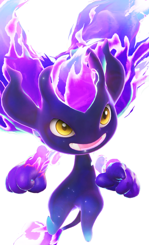 Official full-body artwork of the Aniimo Flamerion in its Highland Form, a Fire element Energy role creature