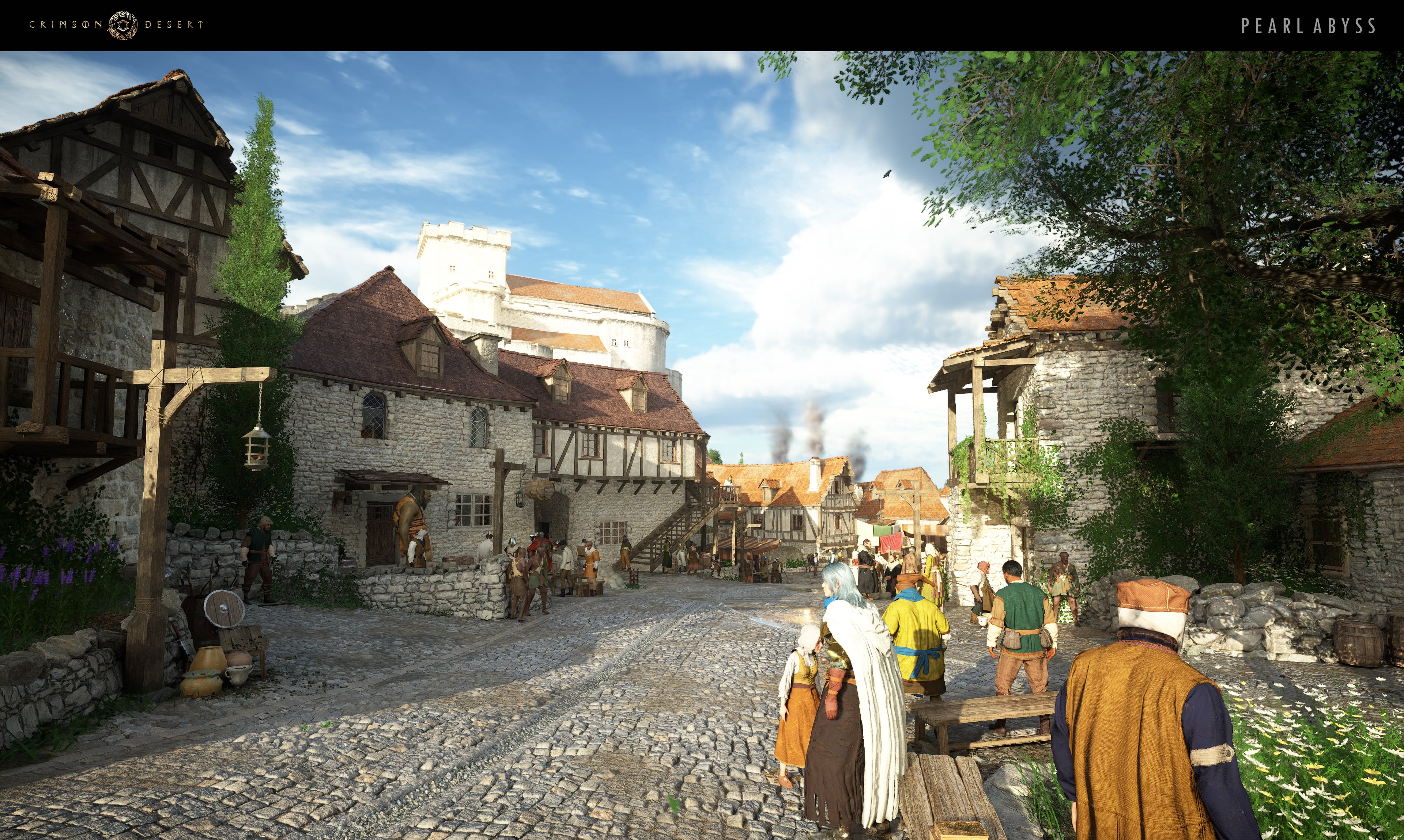 Character resting at a waypoint with a scenic backdrop