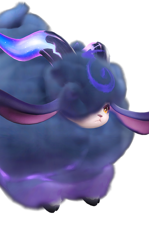 Official full-body artwork of the Aniimo Turbo in its Rainstorm Form, a Wind and Electric element Support role creature
