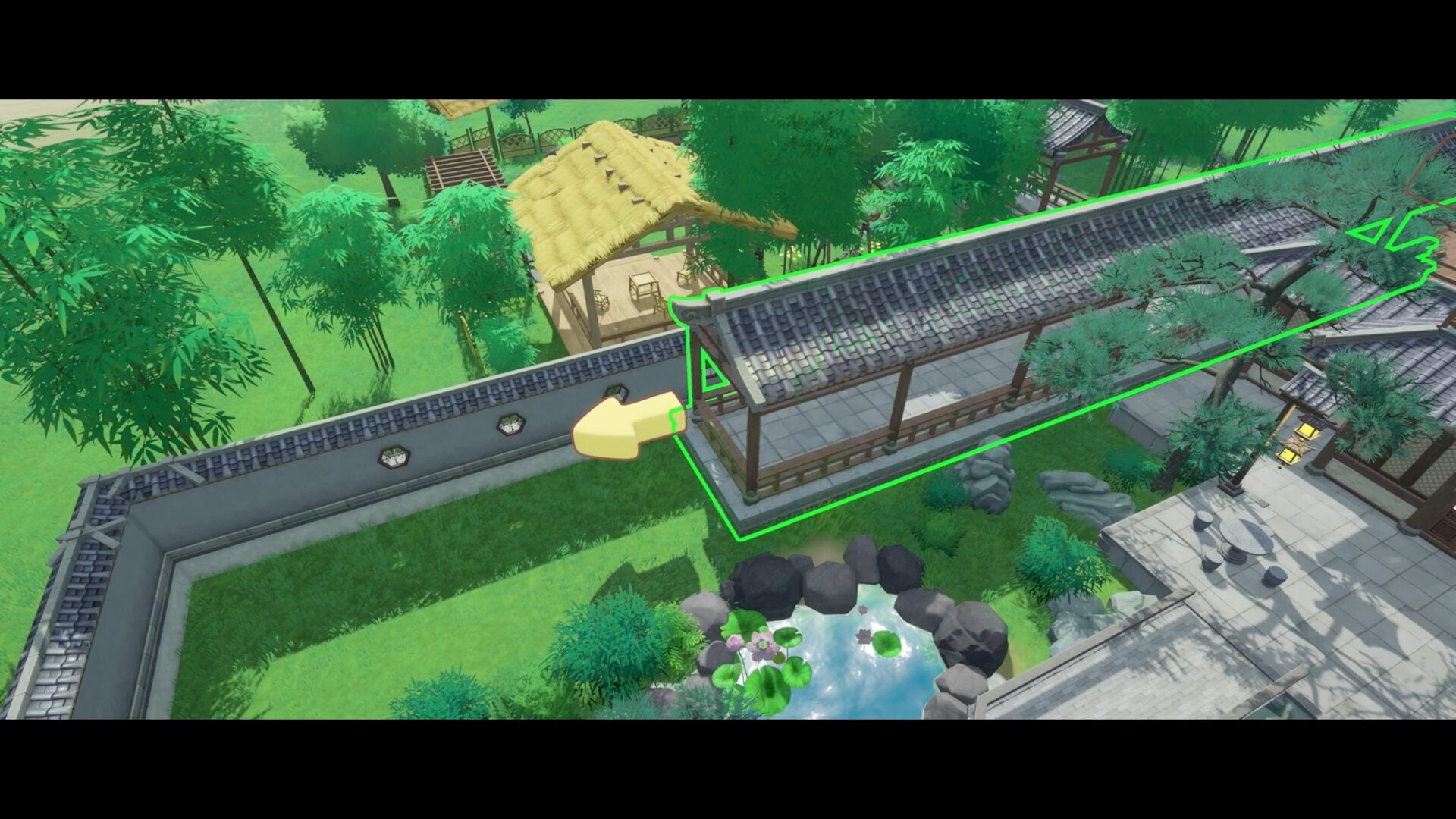 Home building placement mode showing corridor and wall construction