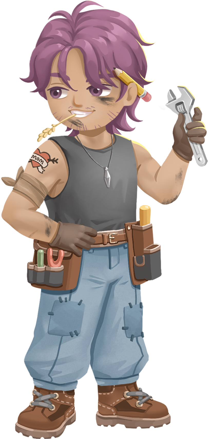 Full-length character illustration of Milo from Loftia.
