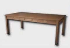Straight Handle Wooden Desk furniture item in inZOI
