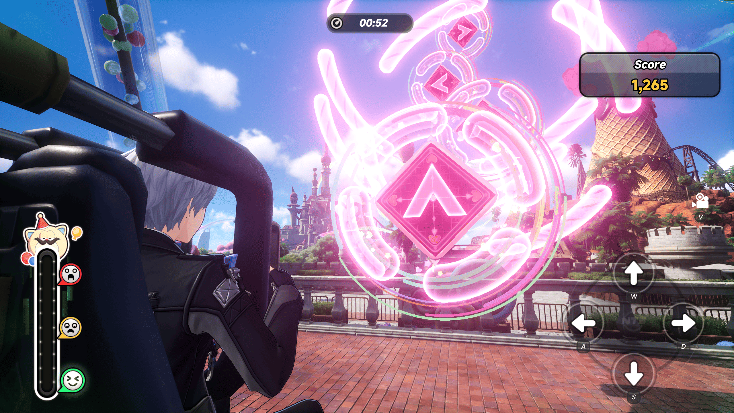 An Appraiser approaches a glowing direction ring in Punchulum Ride, with score and Fear indicators.