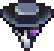 The Plague Doctor Hat cosmetic icon from Soulbound: Online, a wide brimmed slate hat with a pale band worn over a dark hood, with a violet glint beneath it