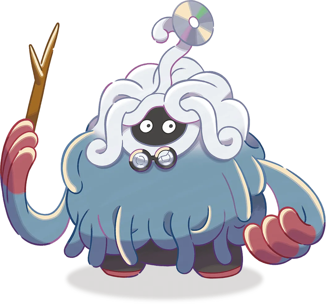 Official character artwork of Professor Tangrowth with white vines, wise glasses, and wooden staff