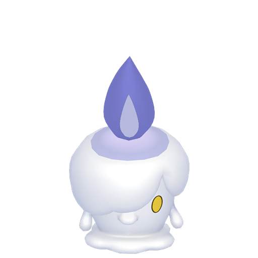 Litwick sprite from Pokemon Pokopia showing the Candle Pokemon with Burn specialty