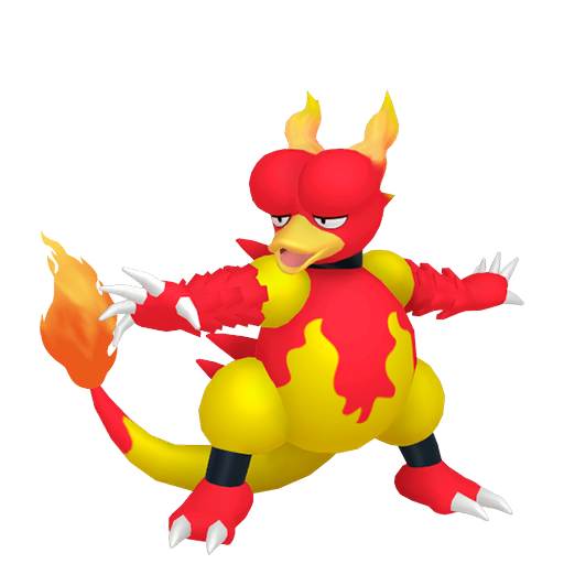 Magmar sprite from Pokemon Pokopia showing the Spitfire Pokemon with Burn specialty
