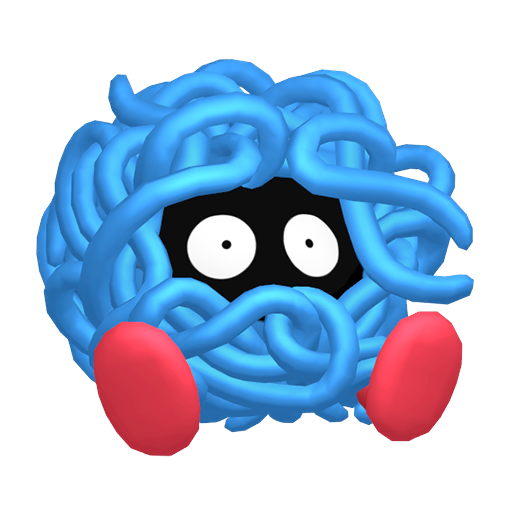Tangela sprite from Pokemon Pokopia showing the Vine Pokemon with Grow and Litter specialties