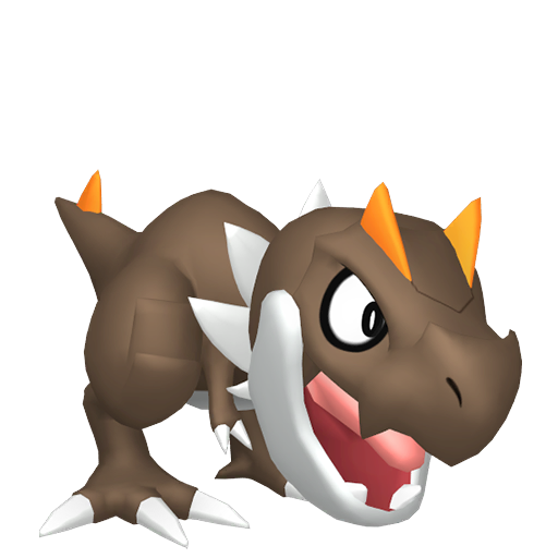 Tyrunt sprite from Pokemon Pokopia showing the Royal Heir Pokemon with Crush specialty