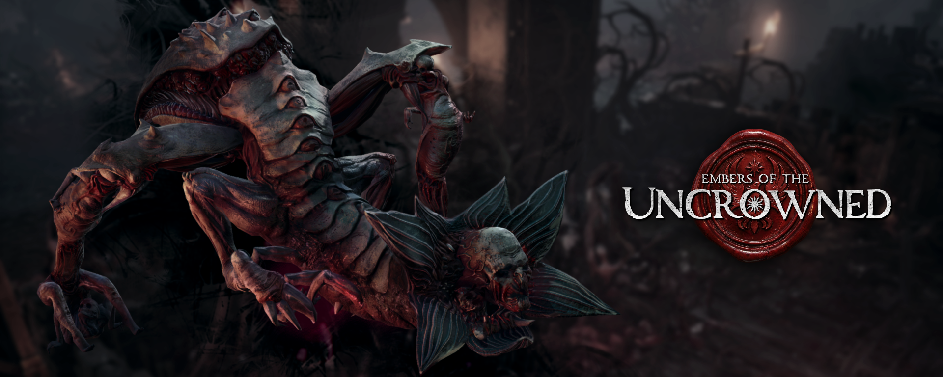 Corrupted creature snarling in a graveyard setting - an example of the monsters plaguing the continent