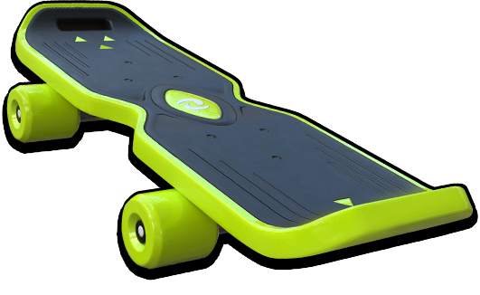 DokeV skateboard traversal art - jet-powered skateboard featured on the official site