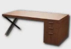 X Leg Asymmetrical Desk furniture item in inZOI