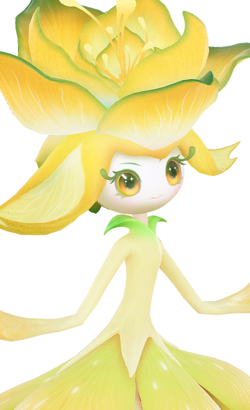 Official full-body artwork of the Aniimo Irisal in its Grassland Form, a Grass element DPS role creature
