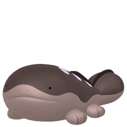 Clodsire sprite from Pokemon Pokopia showing the Spiny Fish Pokemon with Litter and Bulldoze specialties