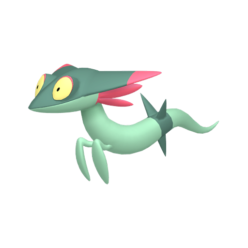Dreepy sprite from Pokemon Pokopia showing the Lingering Pokemon with Gather and Search specialties