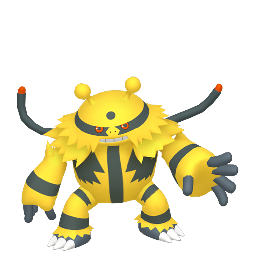 Electivire sprite from Pokemon Pokopia showing the Thunderbolt Pokemon with Crush and Generate specialties