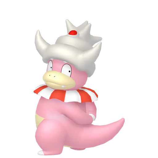 Slowking sprite from Pokemon Pokopia showing the Royal Pokemon with Water and Teleport specialties