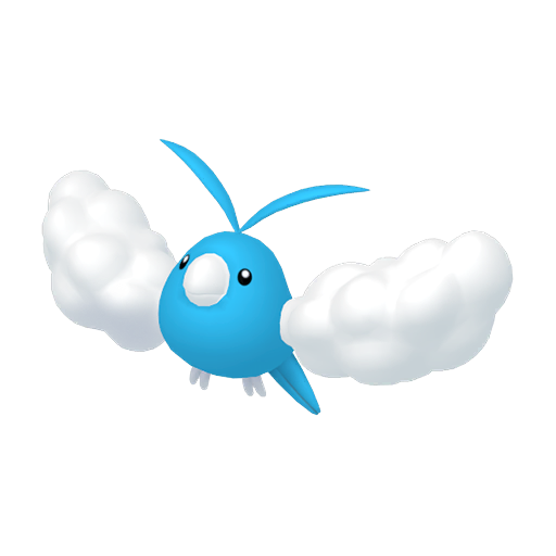 Swablu sprite from Pokemon Pokopia showing the Cotton Bird Pokemon with Litter specialty