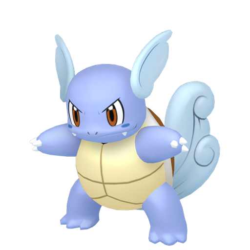 Wartortle sprite from Pokemon Pokopia showing the Turtle Pokemon with Water specialty