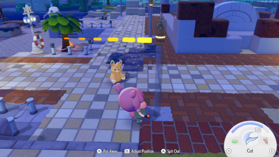 Placing a utility pole on the settlement in Pokemon Pokopia