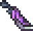The Plague Doctor Edge cosmetic sword icon from Soulbound: Online, a slim dark blade lit violet along its core with a pale mint fitting at the base
