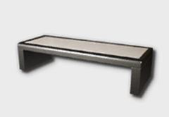 Two-Tone Steel Bench outdoor furniture item in inZOI